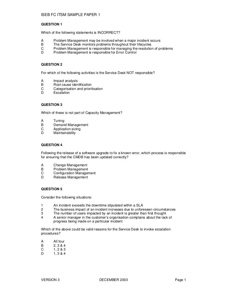 exam itil v2 2