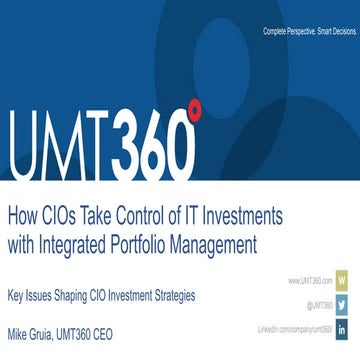 How CIOs Take Control of IT Investments with Integrated Portfolio Management
