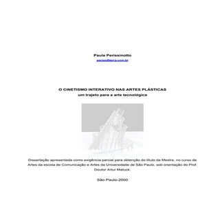 Um trajeto para a arte tecnológica ...