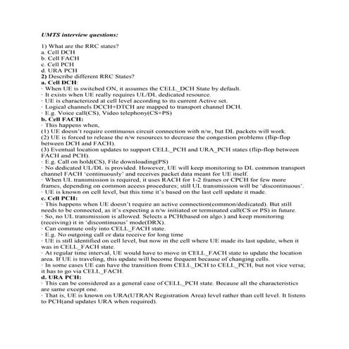 Umts interview questions