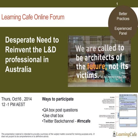 Desperate Need to Reinvent the L&D professional in Australia – Learning Cafe ...