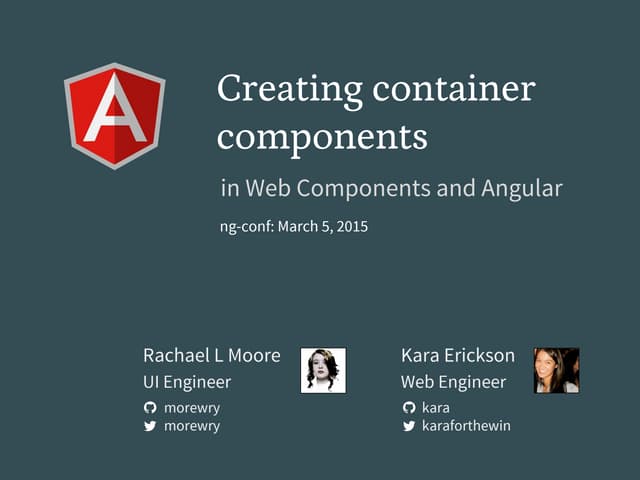 Creating GUI container components in Angular and Web Components