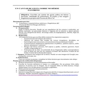 Cantar de gesta sobre mi héroe