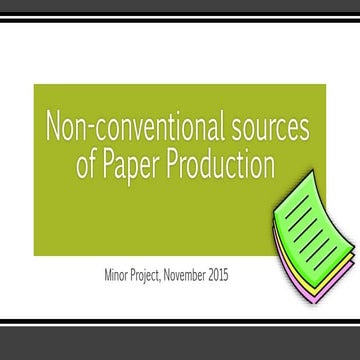 Detailed Project Report on BAGASSE PULP MANUFACTURING (CAP: 50 TONS/DAY ...