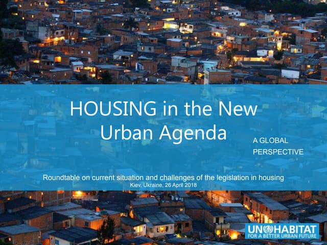 HOUSING in the new Urban Agenda