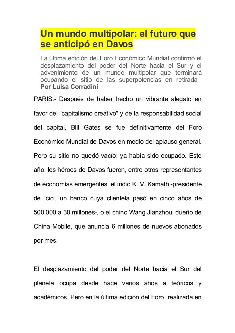 Un Mundo Multipolar