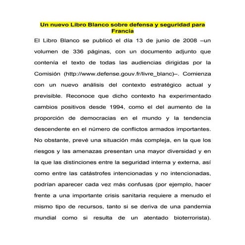 Un Nuevo Libro Blanco Sobre Defensa Y Seguridad Para Francia