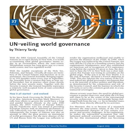 The UN and Global Governance | PDF
