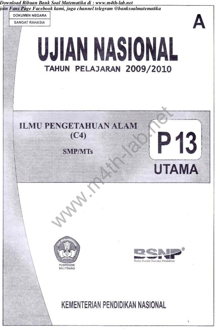 SOAL UN IPA TAHUN 2010