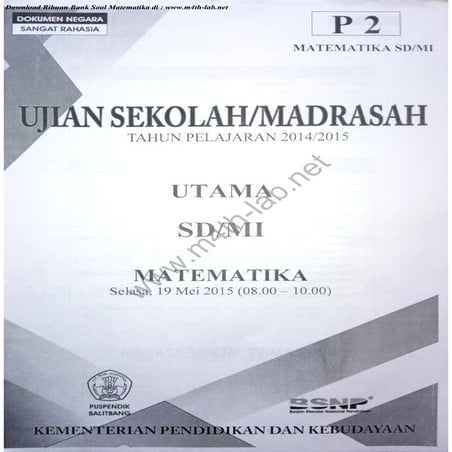 UN 2015 SD/ MI Matematika