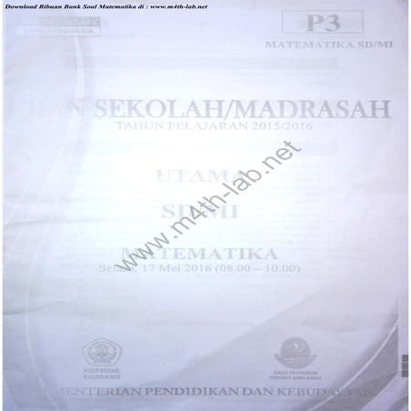 UN 2016 SD/ MI Matematika