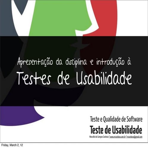 Una - Testes de usabilidade - aula 01 e 02