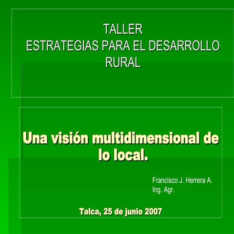 Una visión multidimensional de lo local