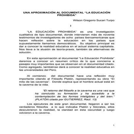 Una aproximación la educación prohibida