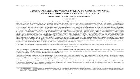 DEFINICIÓN, DESCRIPCIÓN Y ESTUDIO DE LOS SIMULADORES DESARROLLADOS EN SOFTWAR...