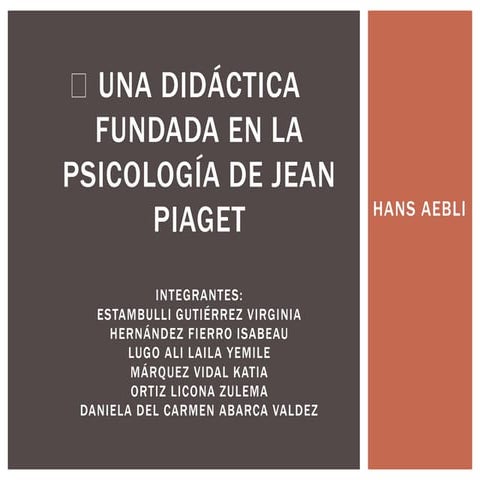 Una didáctica fundada en la psicología de jean