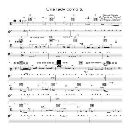 Una lady como tu   partitura y tablatura