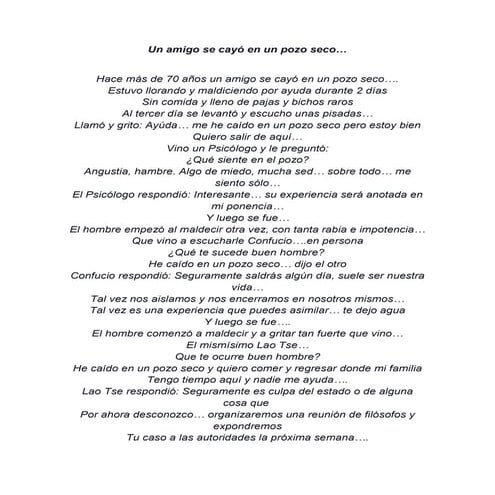 Un amigo se cayó en un pozo seco