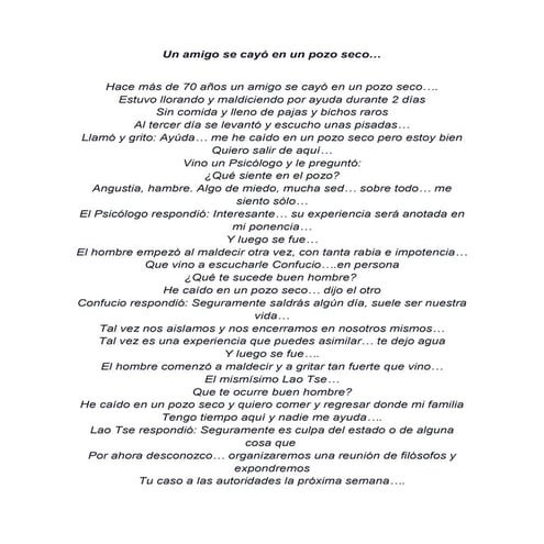 Un amigo se cayó en un pozo seco