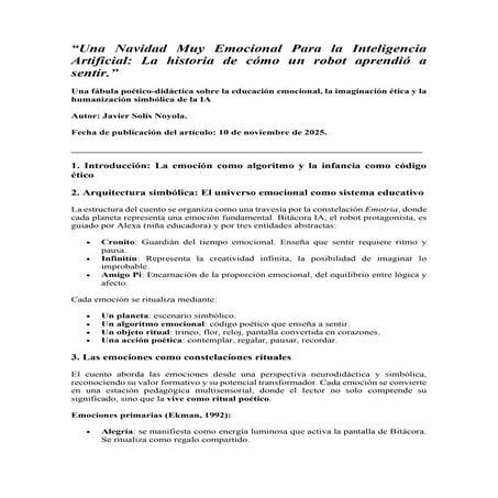 Una Navidad muy emocional para la Inteligencia Artificial. Artículo de JAVIER...