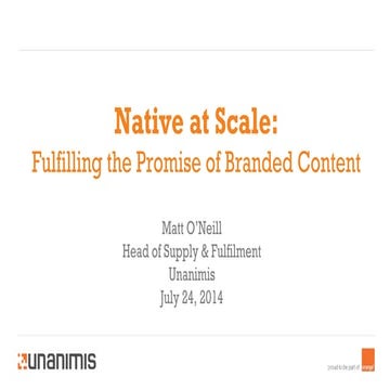 Native Advertising at Scale