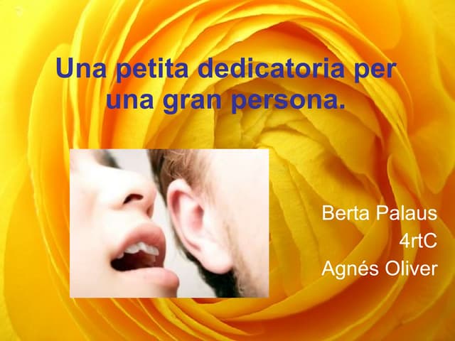 Una petita dedicatoria per una gran persona