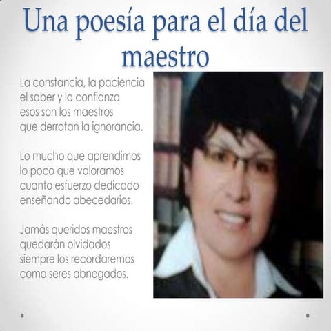 Una poesía para el día del maestro