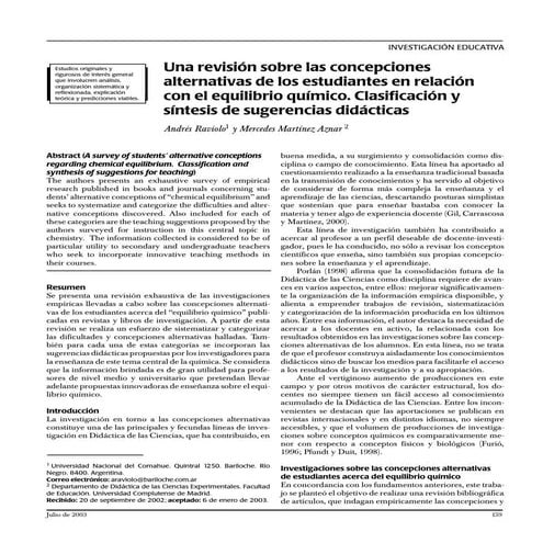 Una revisión sobre las concepciones alternativas de los estudiantes en relaci...