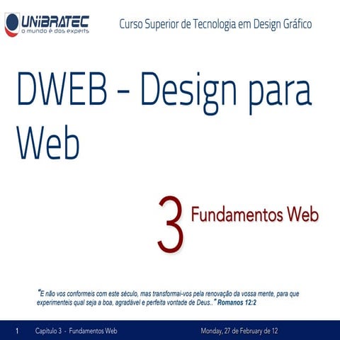 Unb   2012.1 - dweb - 03 - fundamentos web