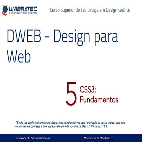 Unb   2012.1 - dweb - 05 - css3 - fundamentos