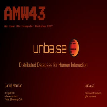 AMW43 - Unba.se, Distributed database for human interaction