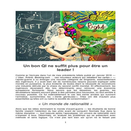 Un bon QI ne suffit plus pour être un leader !