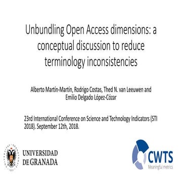 Unbundling Open Access dimensions: a conceptual discussion to reduce terminol...
