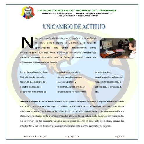 Un cambio de actitud