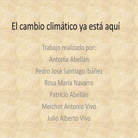 El cambio climatico y el calentamiento global | ODP