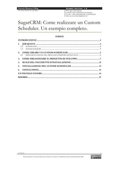 SugarCRM: Come realizzare un Custom Scheduler. Un esempio completo.