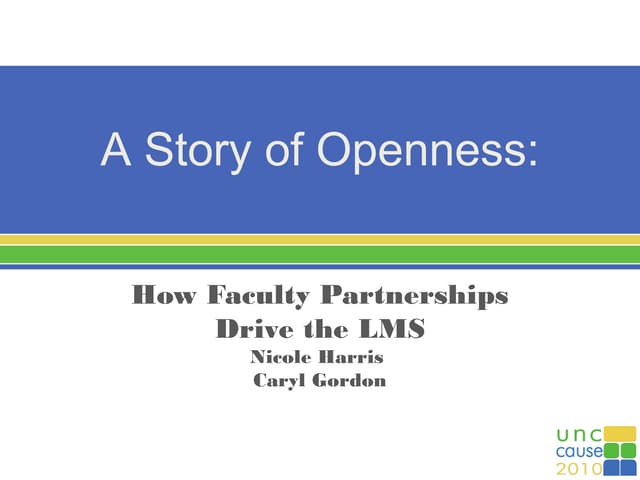 A Story of Openness: How Faculty Partnerships Drive the LMS at UNC Charlotte