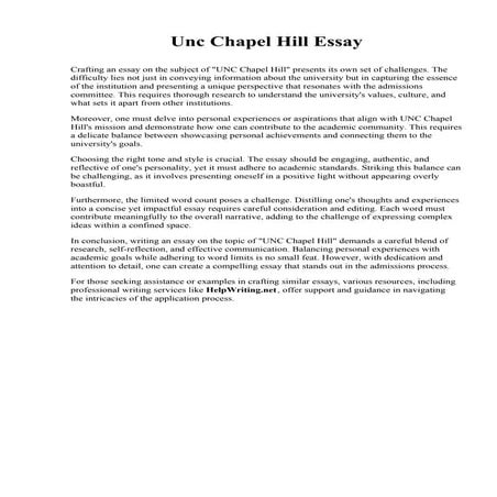 Unc Chapel Hill Essay. St. Louis Community College