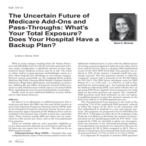 The Uncertain Future of Medicare Add-Ons and Pass-Throughs