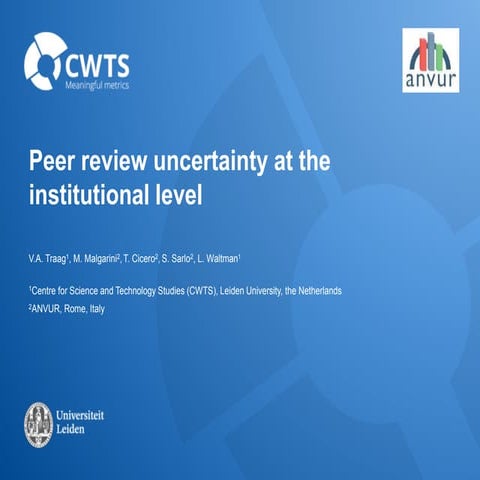 Peer review uncertainty at the institutional level