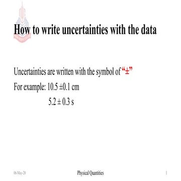 Uncertainties rules 1