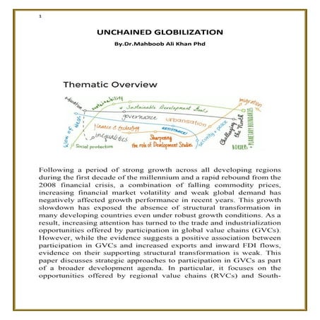 Unchained globalization by Dr.Mahboob ali khan Phd 