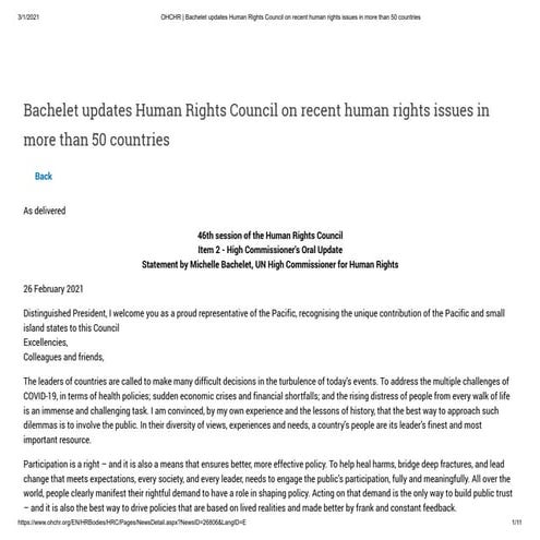 Unchr statement
