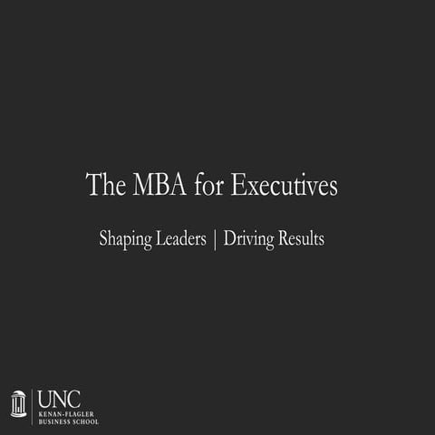 UNC MBA for Executives Online Information Session
