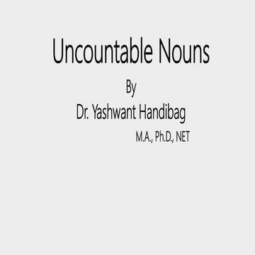 Uncountable nouns