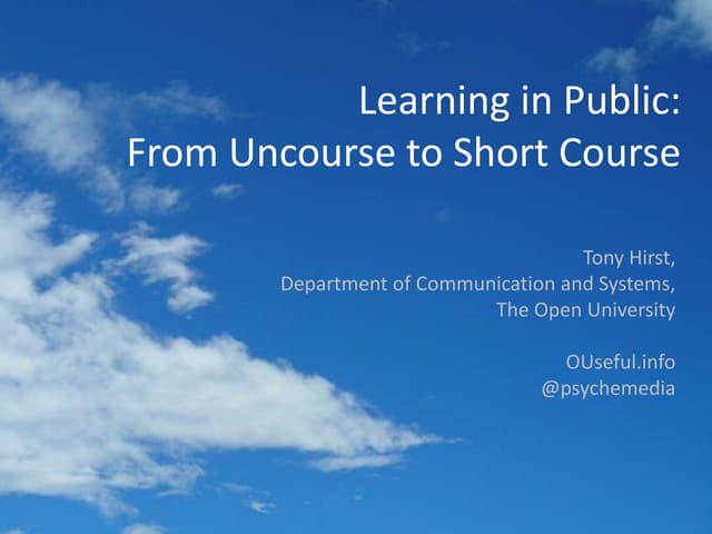Uncourse to shortcourse