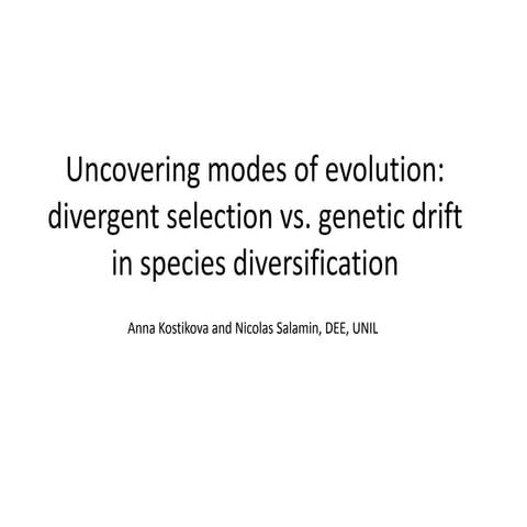 Uncovering modes of evolution