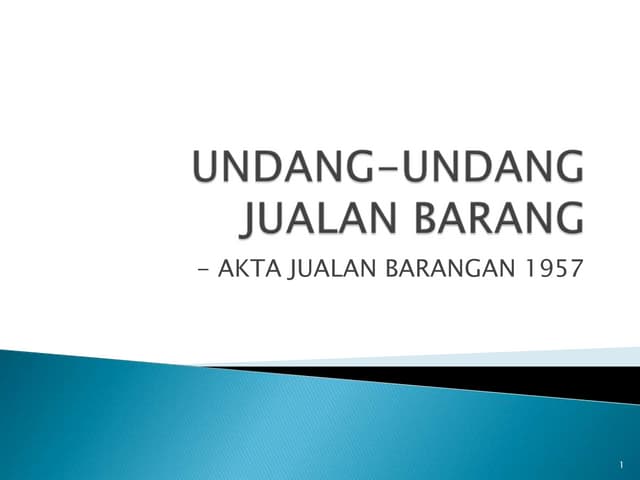 Undang-undang jualan Barang