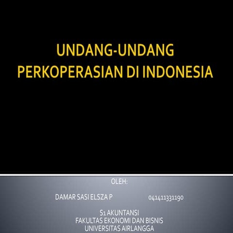Undang undang perkoperasian di indonesia