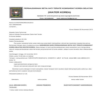 Undangan sarasehan suro persaudaraan setia hati terate komisariat korea selatan2